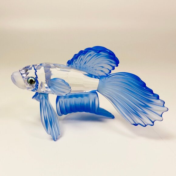 Swarovski VTG Blue Beta Siamese Fighting Fish Crystal #A7644 Figurine Retired - Picture 1 of 8